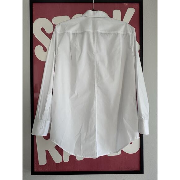 Brandon Maxwell Mira Split back button Down Shirt White Size 6 - Picture 2 of 6